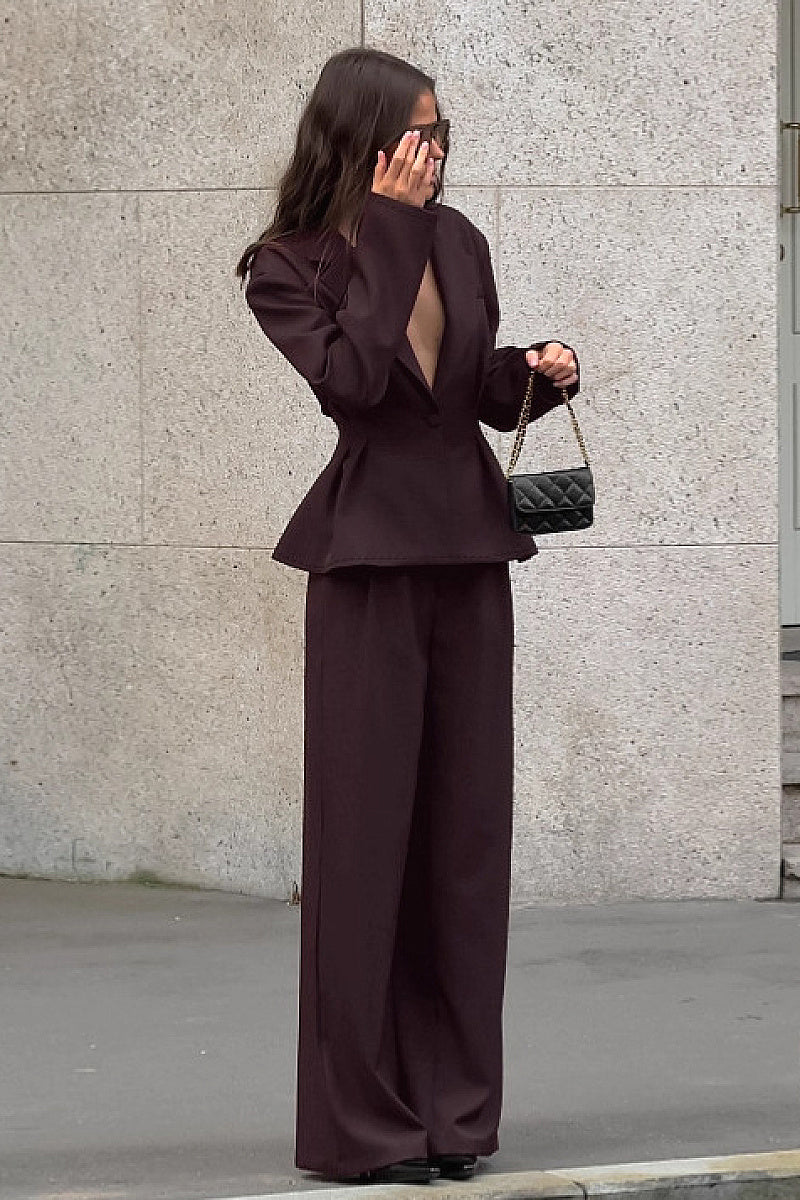 Casual Waist-Defined Suit Set for Women