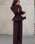 Casual Waist-Defined Suit Set for Women