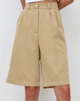 High-Waisted Casual Bermuda Shorts for Women