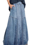 Elegant A-Line Long Skirt for Casual Wear