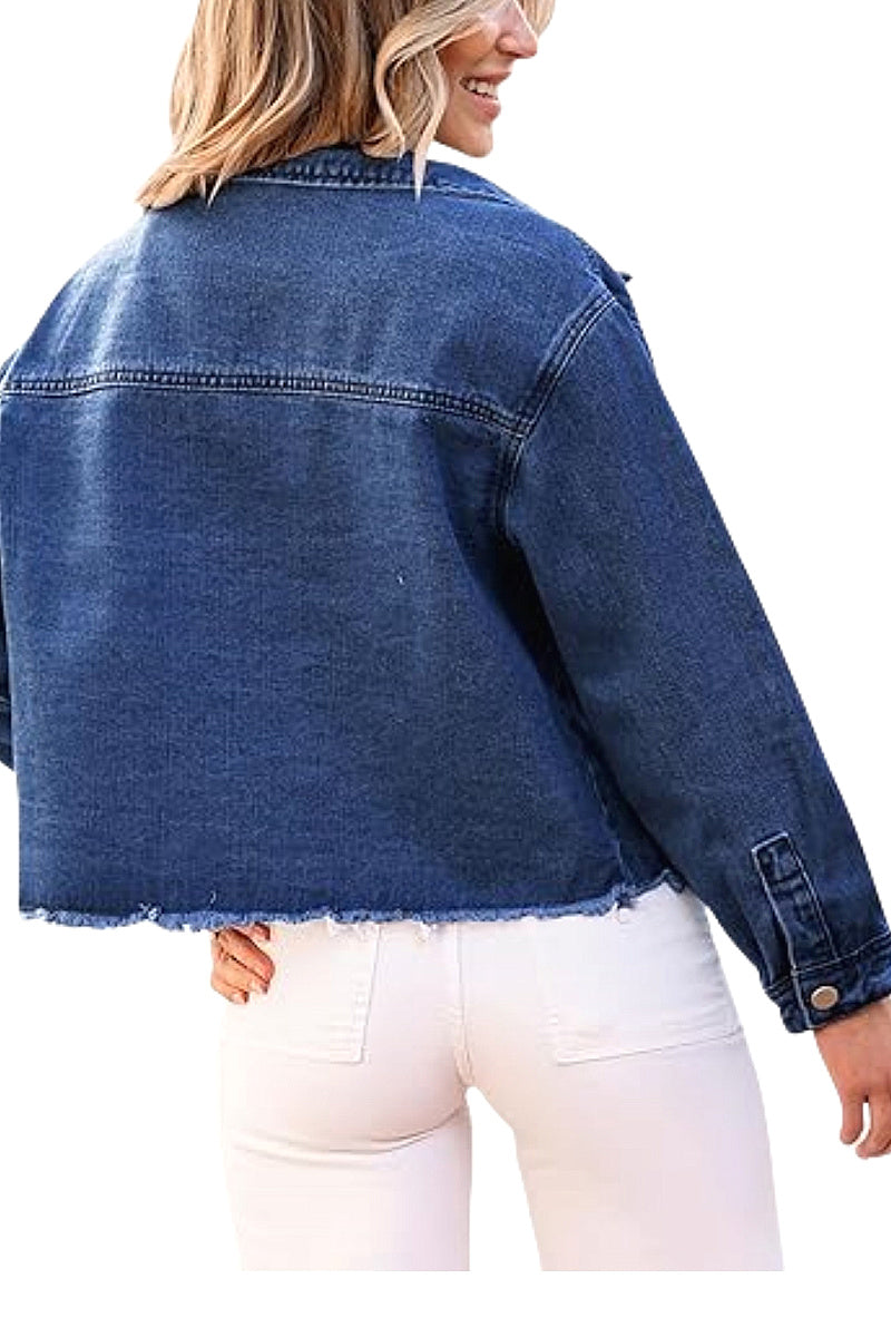 Fashionable Wash Denim Jacket for Women
