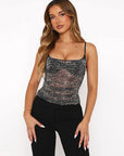 Summer Sheer Leopard Print Camisole Top