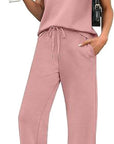Casual Loose Fit Pocket T-Shirt and Pants Set