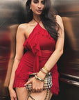 Summer Women's High Waist Halter Dress