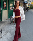 Stylish Sleeveless Crop Top and Pants Set