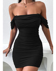 Elegant Off-Shoulder Dress with Ruffles