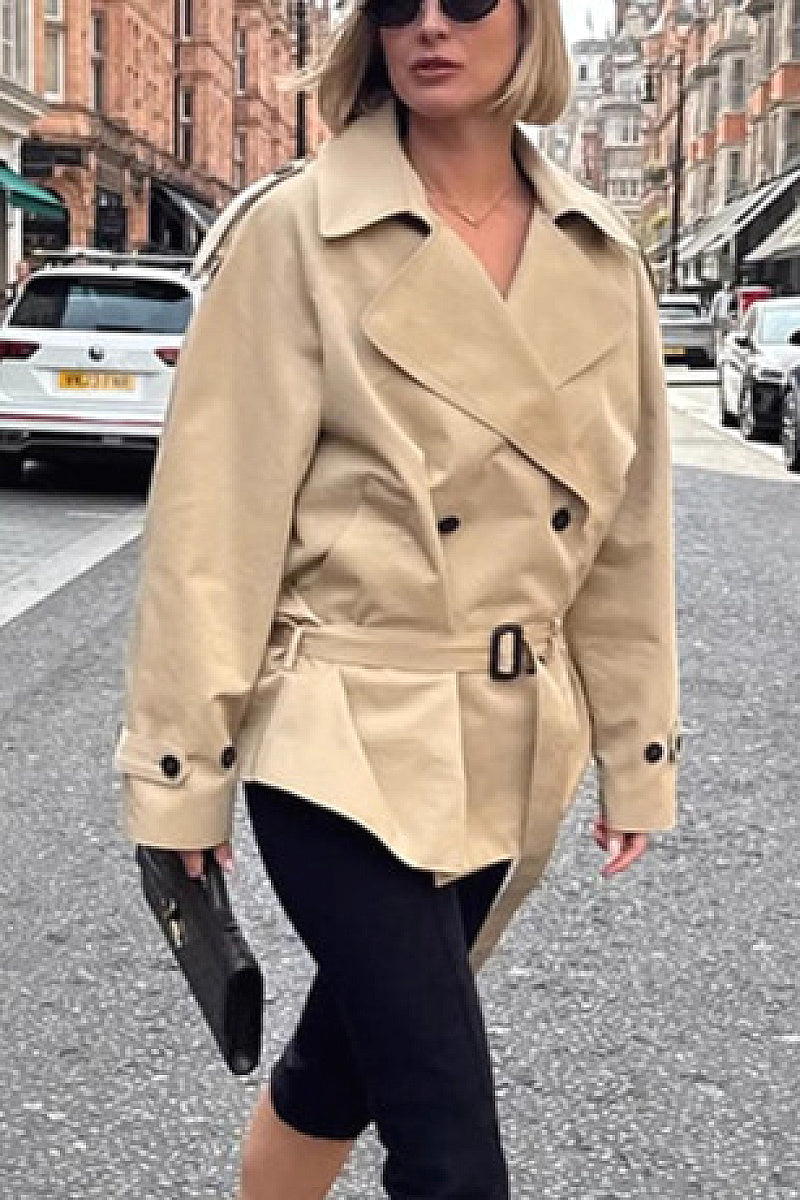 Stylish Long Sleeve Belted Coat for Women