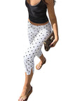Elegant Polka Dot Print High Waist Cropped Pants
