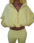 Stylish Solid Color Sweatshirt and Pants Set