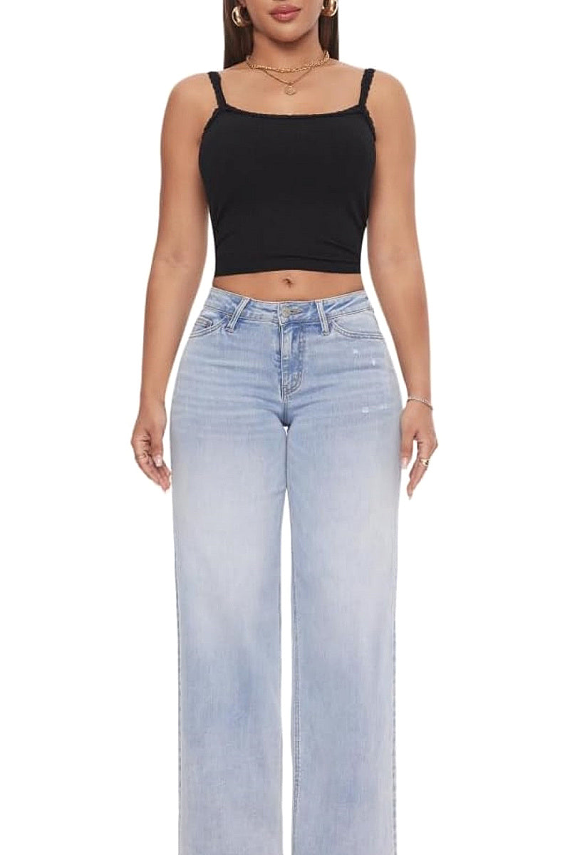 New Slim Fit Wide Leg Stretch Jeans for Women