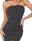 Sexy Backless Denim Dress for Spring Summer