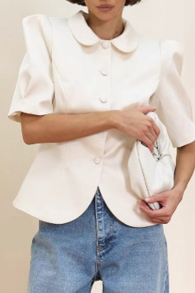Summer Slim Fit Puff Sleeve Shirt for Women