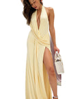 Summer Sexy Halter Deep V Backless Dress