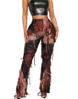 Trendy Tassel Tie Flared Casual Pants