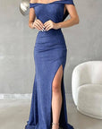 Elegant Off-Shoulder Shiny Dress