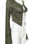 Summer New Women's Ruffled Sleeve Slim Top