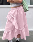 French Style Ruffled A-Line Skirt for Women