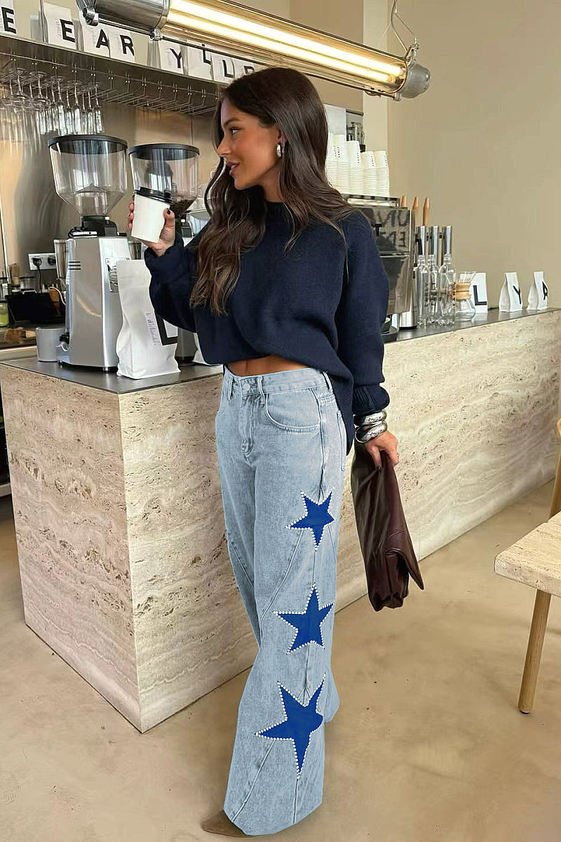 Fashionable Loose Straight Leg Jeans for Women