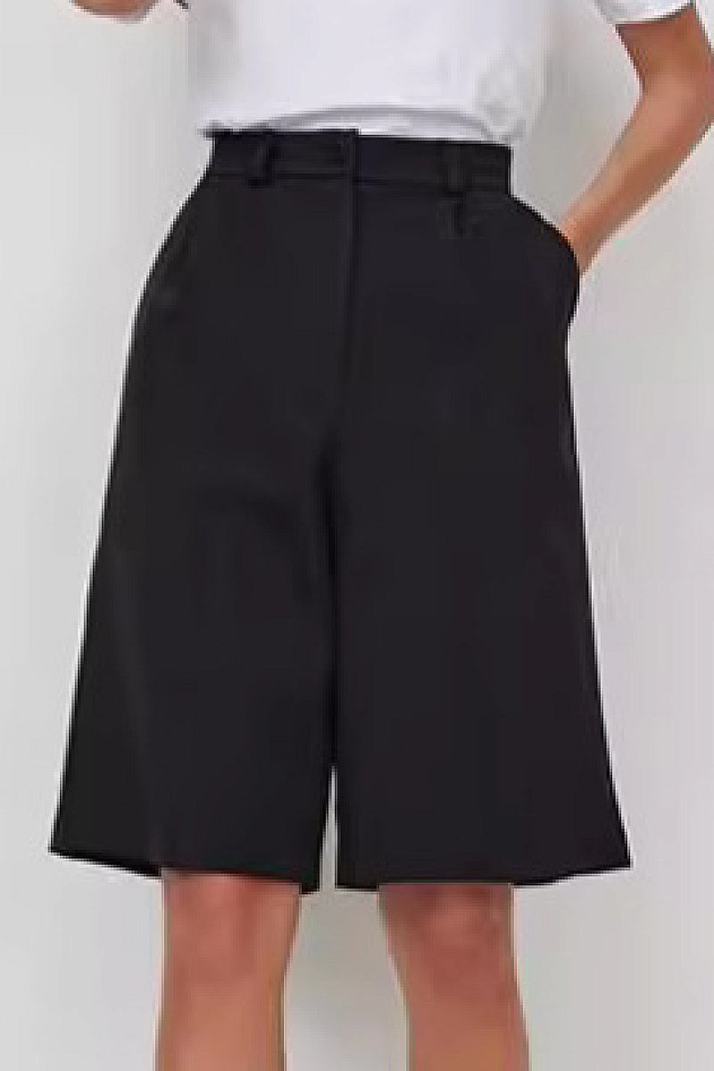 High-Waisted Casual Bermuda Shorts for Women