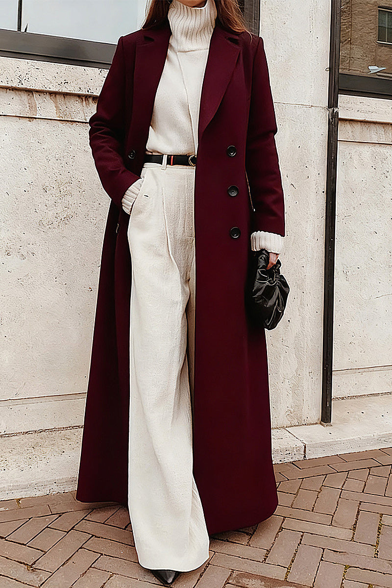 2026 Autumn Winter Women's Long Solid Color Coat