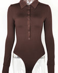 Stylish Long Sleeve Polo Jumpsuit for Women