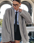 Fashionable Long Sleeve Faux Mink Coat for Women