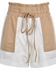 Color Block Casual Shorts for Women