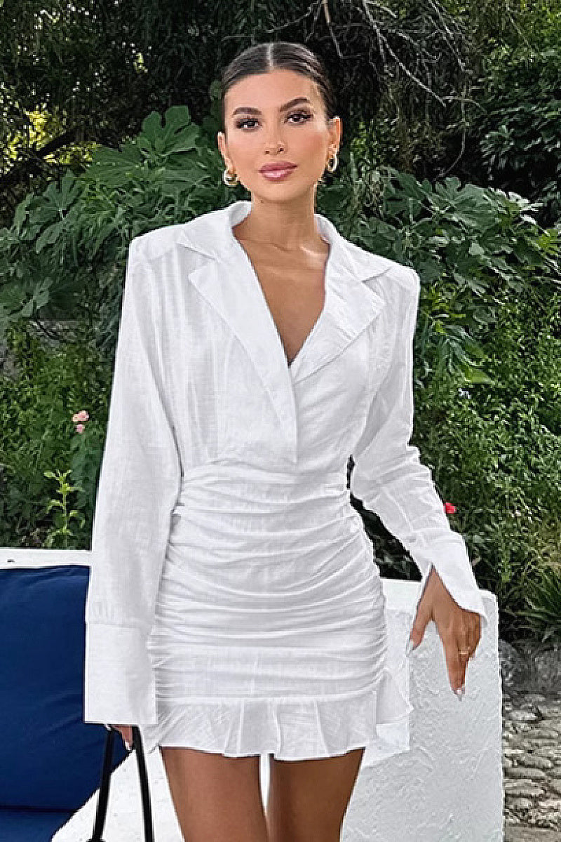 Spring Commuter Cotton Linen Suit Dress for Women
