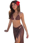 Stylish Polka Dot Print Bikini Cover-Up Set