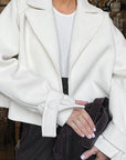 Stylish Women's Woolen Blazer with Lapel