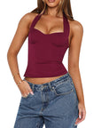 Sexy Halter Neck Knit Top for Spring and Summer