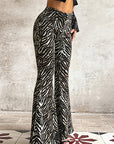 High Waist Leopard Print Flared Pants