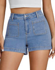High Elasticity Denim High-Waisted Shorts