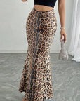 Leopard Print Sequin Layered Skirt for Women