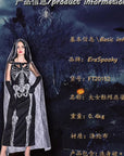 Halloween Party Costume Black Veil Skeleton Bride