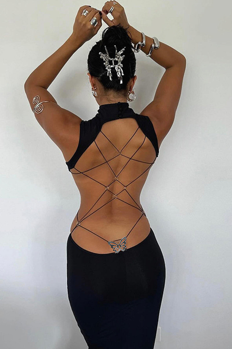 Sexy Backless Bowknot Dress for Women