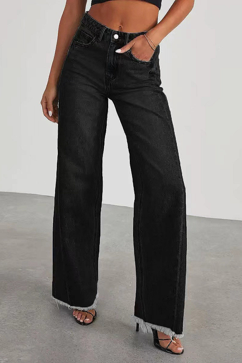 Vintage High Waist Straight Leg Jeans for Women