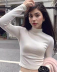 Stylish Long Sleeve High Neck Top for Fall