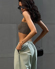 Casual Drawstring Waist Cargo Pants for Women