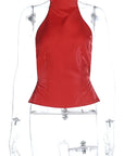 Satin Backless Top for Spring and Summer