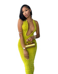 New Women's Deep V Neck Long Dress