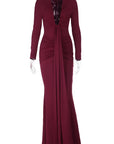 Elegant Long Sleeve U-Neck Dress for Women
