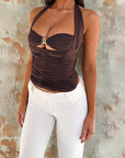Fashionable Halter Top with Metal Ring