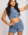 Trendy Summer Crop Top and Shorts Set