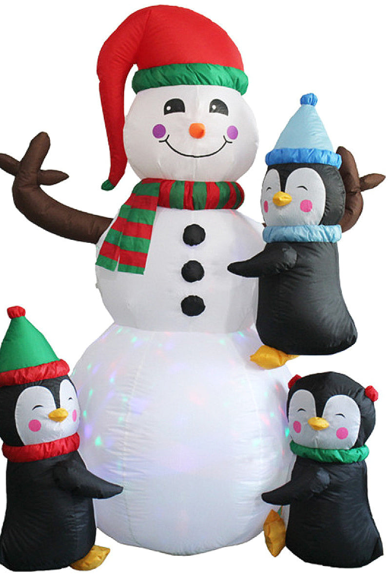 Inflatable Christmas Snowman Penguin LED Outdoor Decor