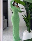 Classic Long Sleeve Velvet Dress for Women