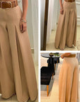 French Vintage High Waist Pleated Wide Leg Pants