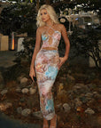 Summer Halter Neck Backless Dress with Chain Print
