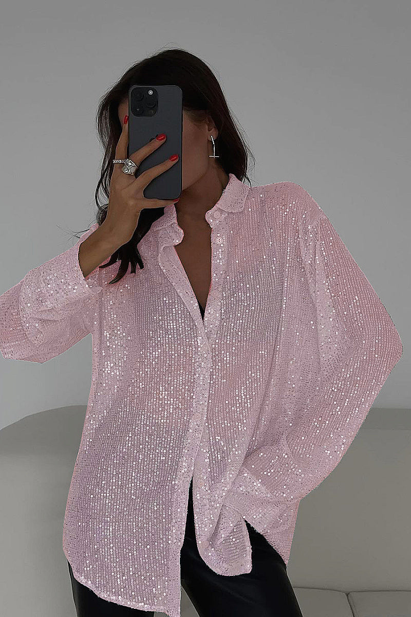 2026 New European and American Sequin Shirt