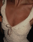 Summer Sexy Lace Tank Top with Color Block Trim